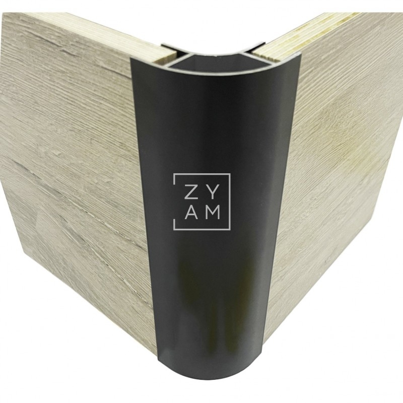 Perfil Unión 90º Aluminio 15mm Negro Mate