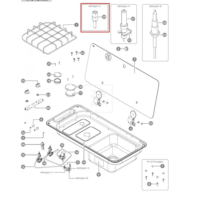 Base de Tornillo para Quemador de Cocina CAN