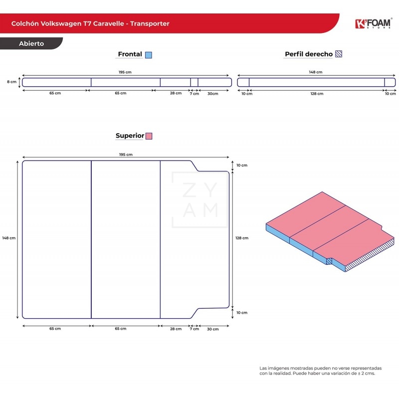 Colchón Cama VW T7 / Custom 2024