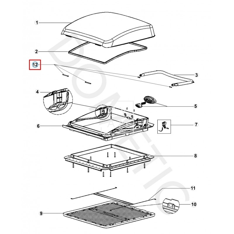 Juego Pasadores Cúpula Dometic Mini-Heki 4460005546