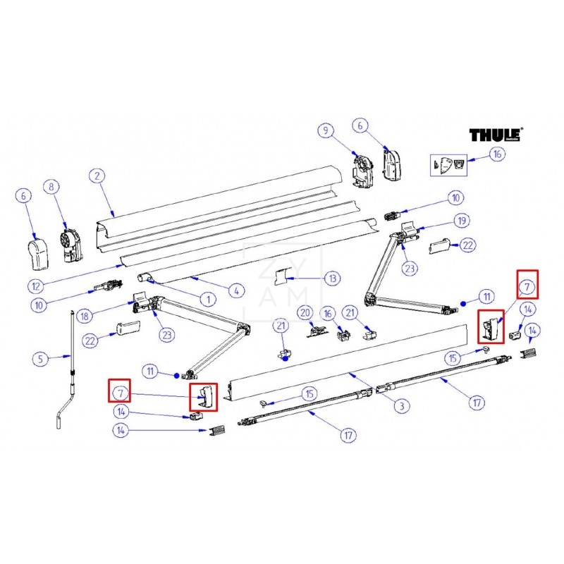 Tapa Frontal Derecha e Izquierda Thule 4900