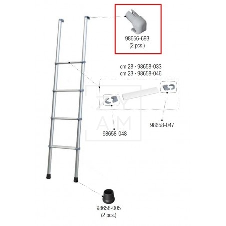 Ganchos Escalera Fiamma 4B 5B Repuesto Ganchos Escalera Fiamma 4B 5B Repuesto