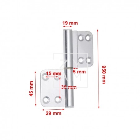 Bisagra Portón 95X30 Aluminio Eco Bisagra Portón 95X30 Aluminio Eco