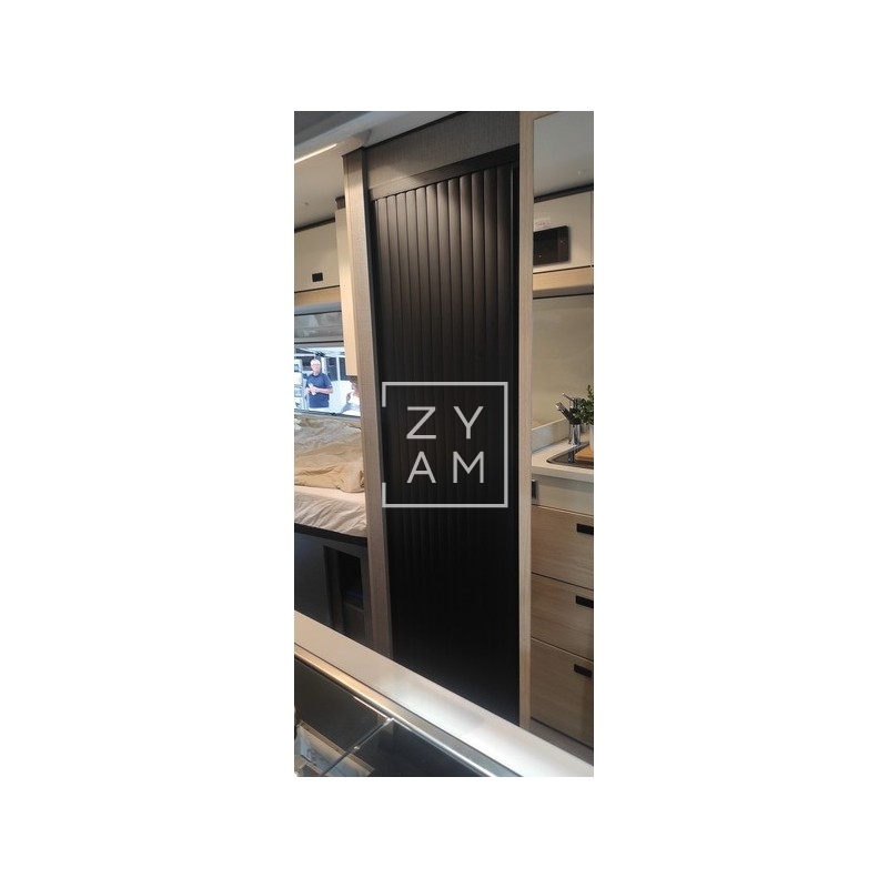 Kit Puerta Persiana Enrollable Baño Negro Mate