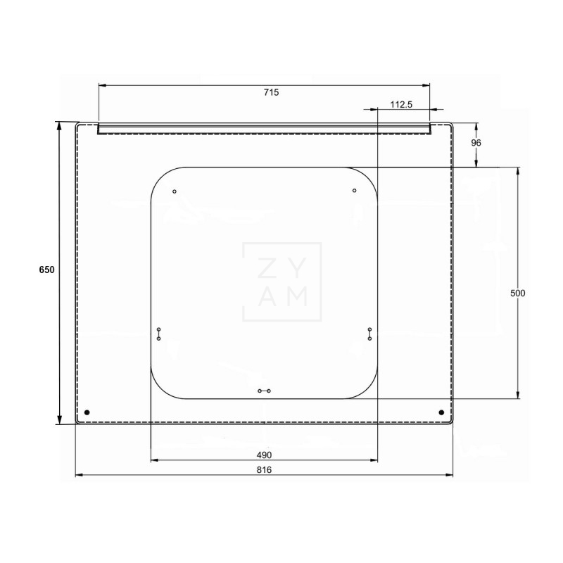 Ventana Polyplastic Ducato x250 Trasera 816X650 / 490x500