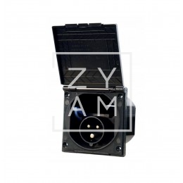 Toma Exterior 220V Cuadrada CEE Negro