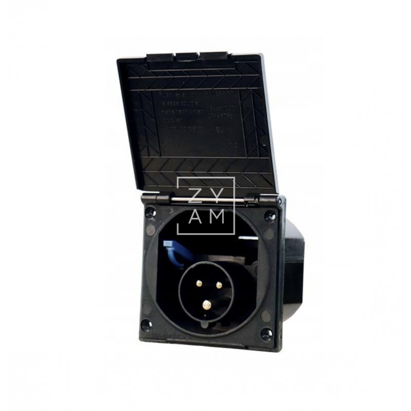 Toma Exterior 220V Cuadrada CEE Negro