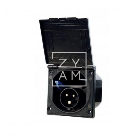 Toma Exterior 220V Cuadrada CEE Negro Toma Exterior 220V Cuadrada CEE Negro