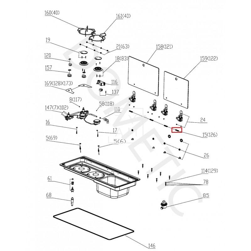 Aislante Bisagra Cocina / Seno Dometic