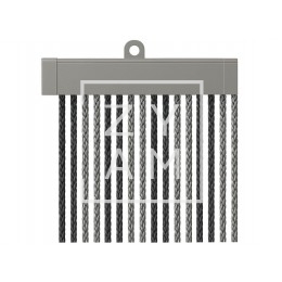 Cortina Cordon Negro/Plata 60X190