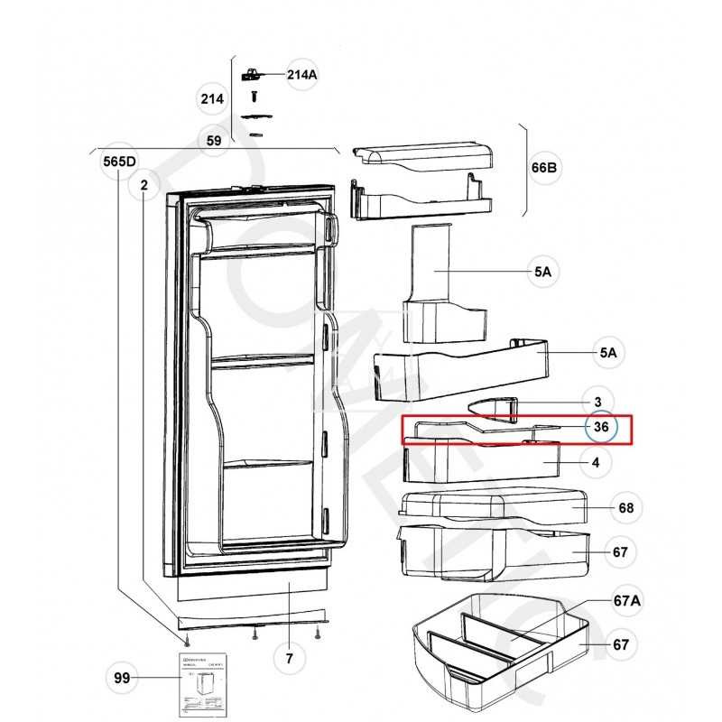 Sujeta Botellas Puerta Nevera Dometic RM