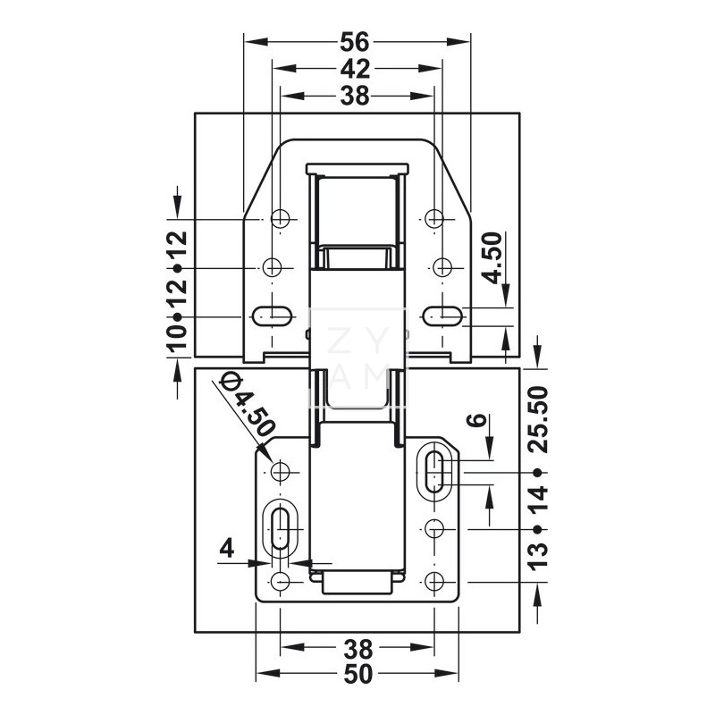 Bisagra Brazo Articulado Hafele
