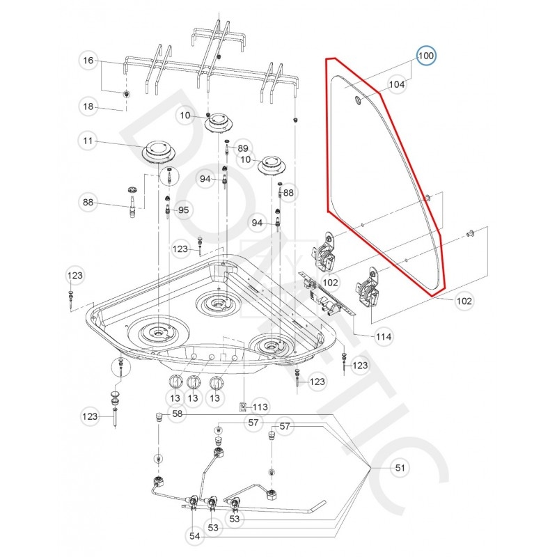 COCINA TAPA CRISTAL PI9003