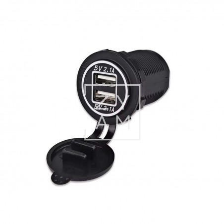 Toma USB Doble 2 x 2.1 A con Tapa