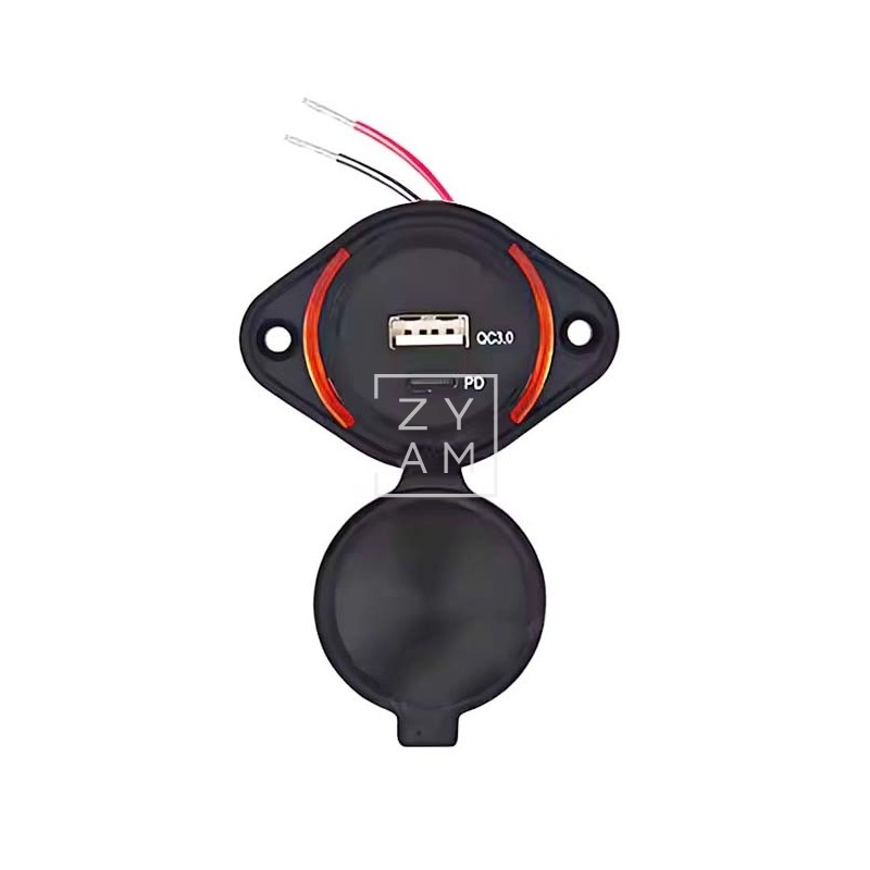 Toma USB Power PD y QC 12V Rombo