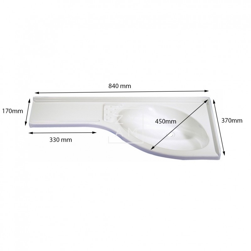 LAVABO L 84X38 BLANCO IZQUIERDA