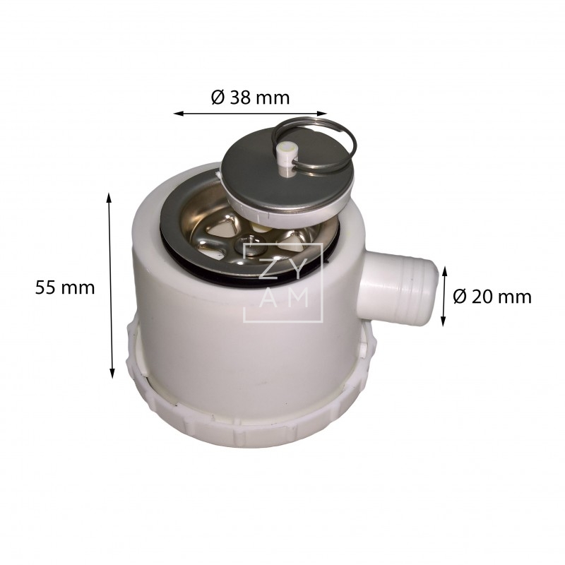 VALVULA INOXIDABLE C/SIFON 20MM