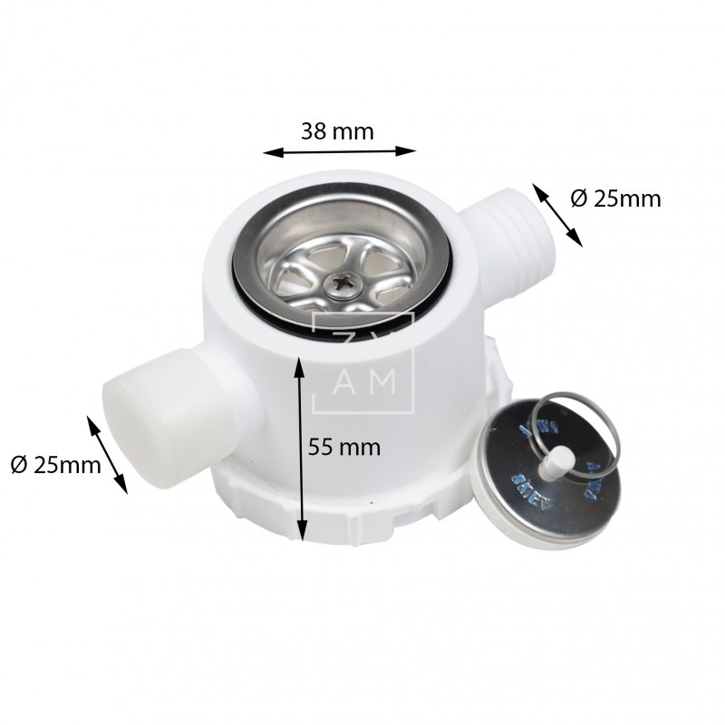 VALVULA INOXIDABLE C/SIFON 25MM