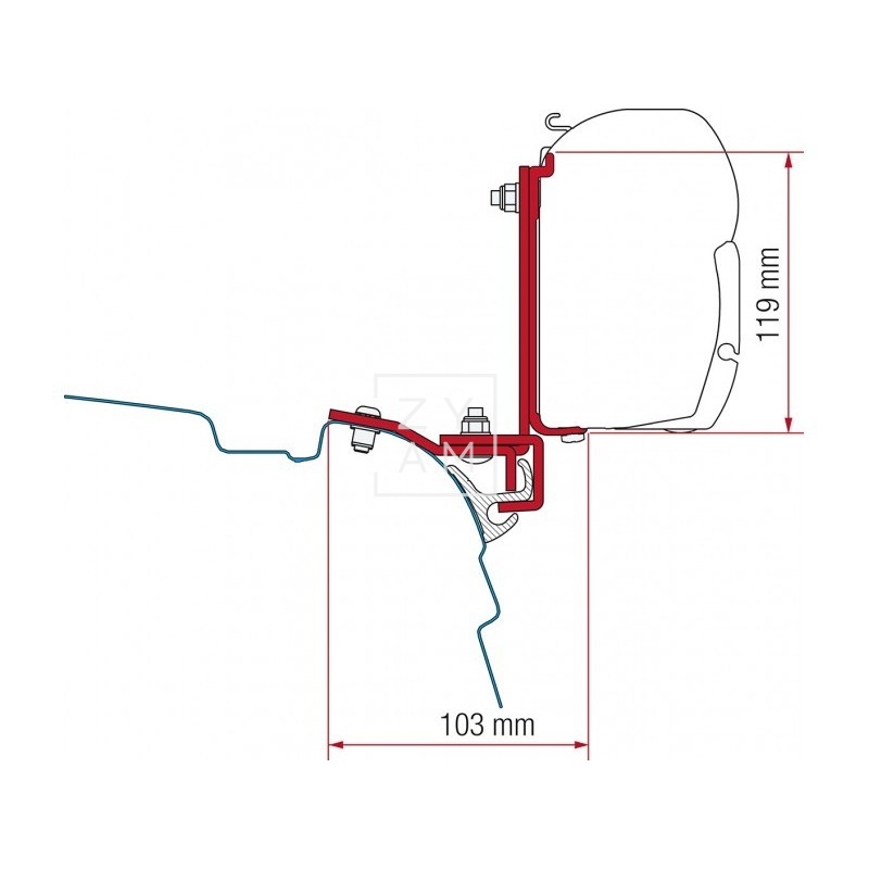 Kit Anclaje Multirail Reimo F45 /F70 VW T5/T6