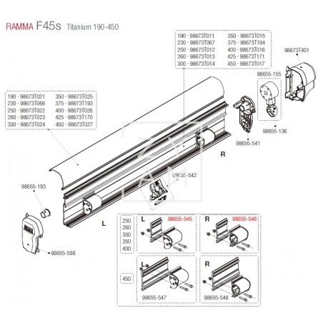 SHOCK ABSORBER F45S/F70 DERECHA 150-400