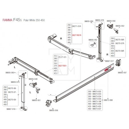 BRAZO F45S/F70 300-450