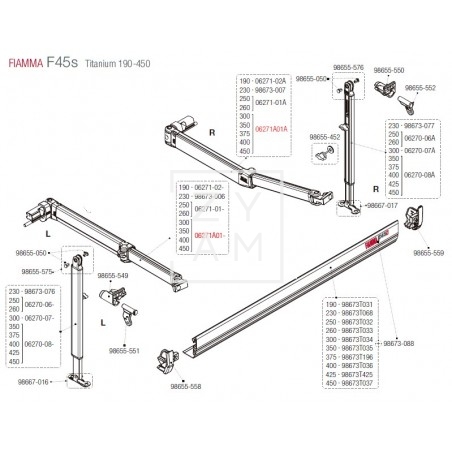 BRAZO F45S/F70 300-450