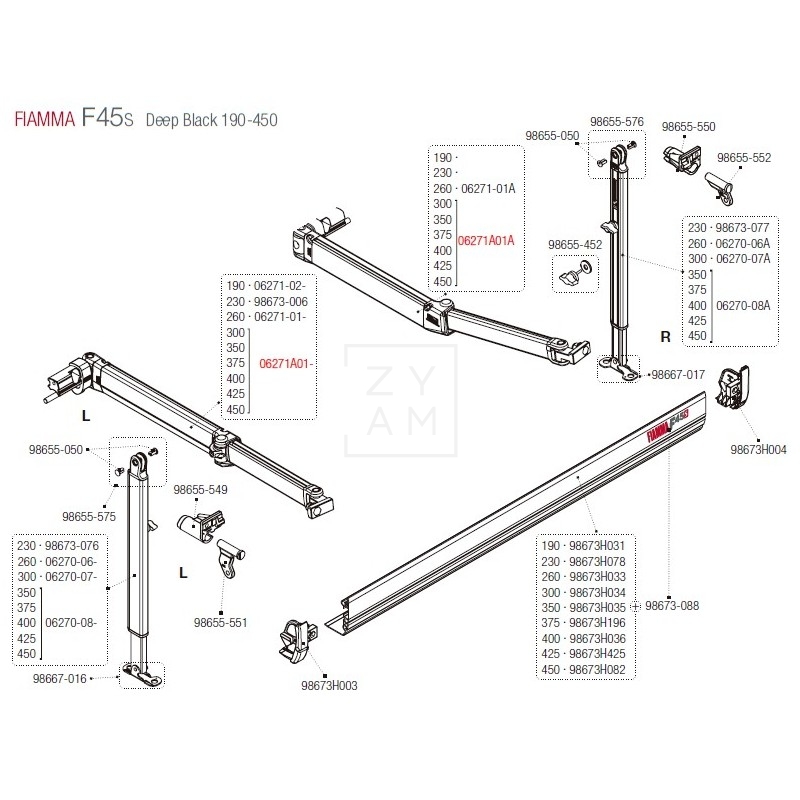 BRAZO F45S/F70 300-450