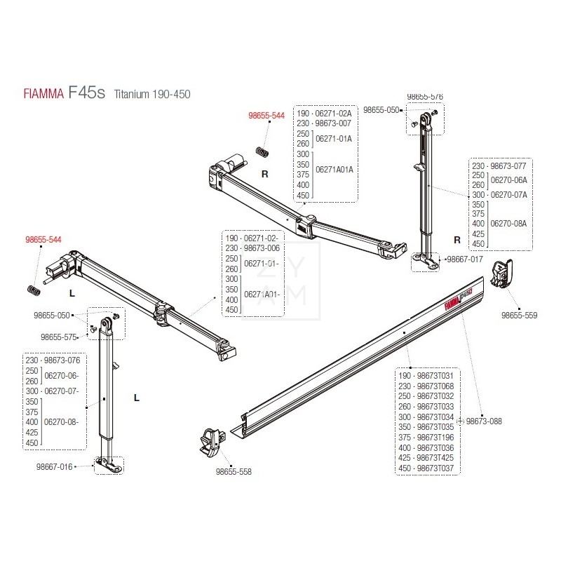 MUELLE BRAZO F45/F70 150-550