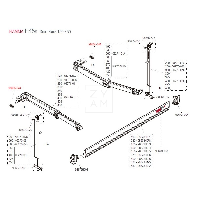 MUELLE BRAZO F45/F70 150-550