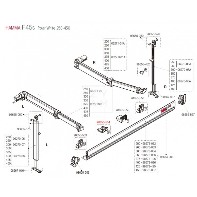KIT SOPORTE RAFTER TAPA FRONTAL F45