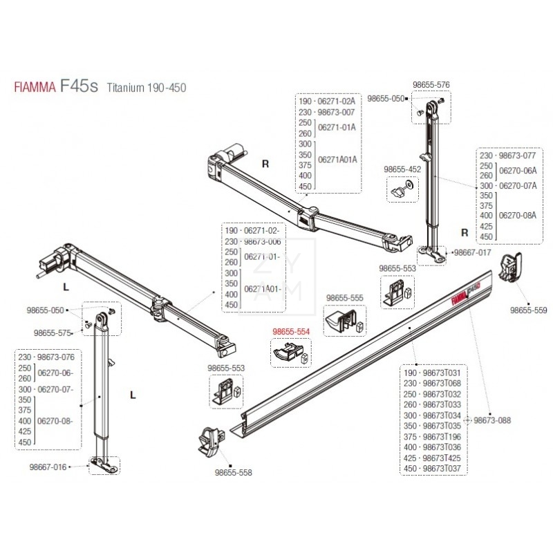 KIT SOPORTE RAFTER TAPA FRONTAL F45