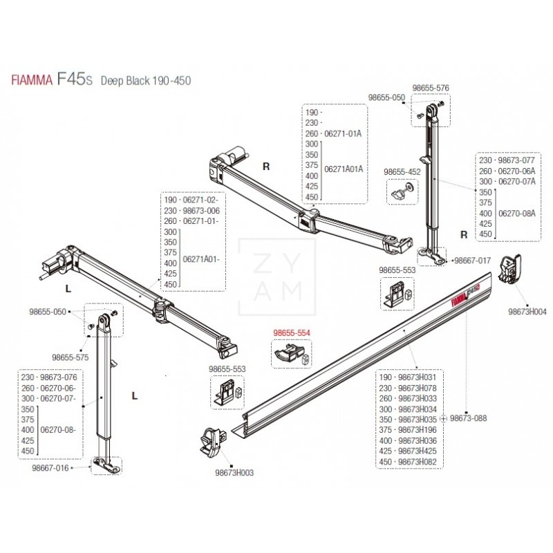 KIT SOPORTE RAFTER TAPA FRONTAL F45
