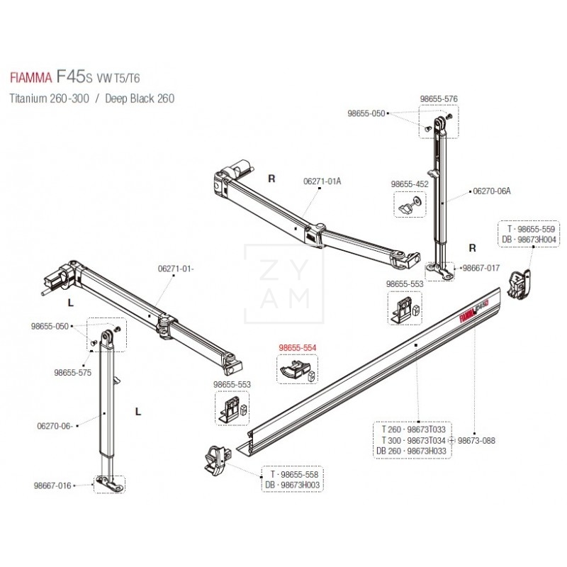 KIT SOPORTE RAFTER TAPA FRONTAL F45