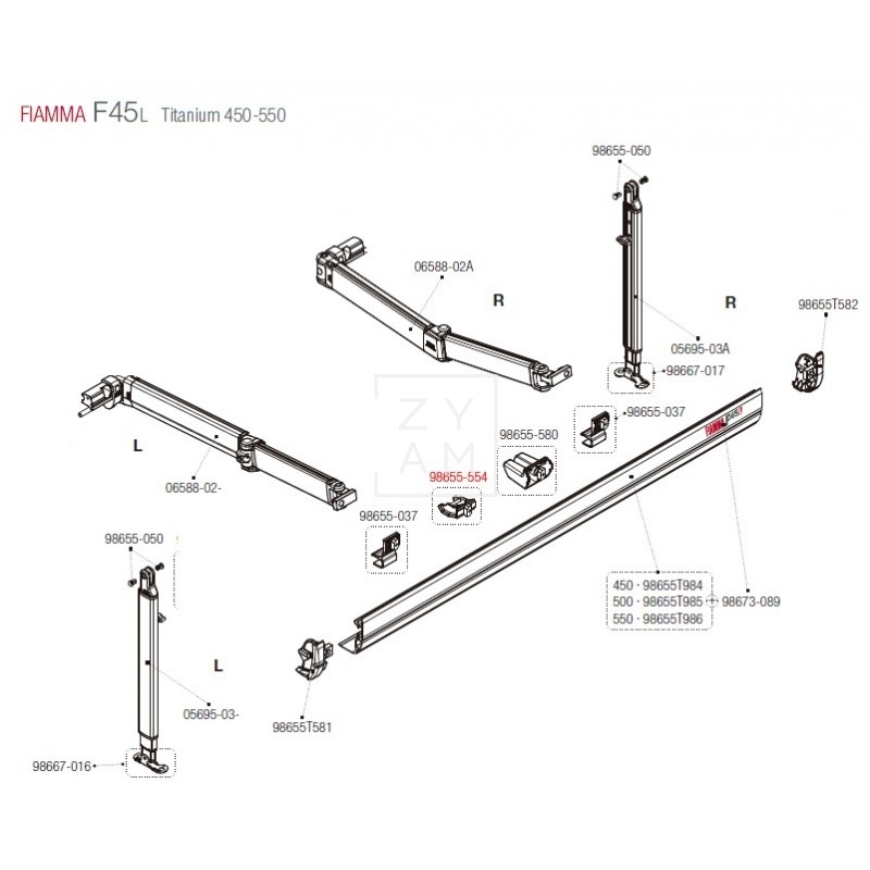 KIT SOPORTE RAFTER TAPA FRONTAL F45