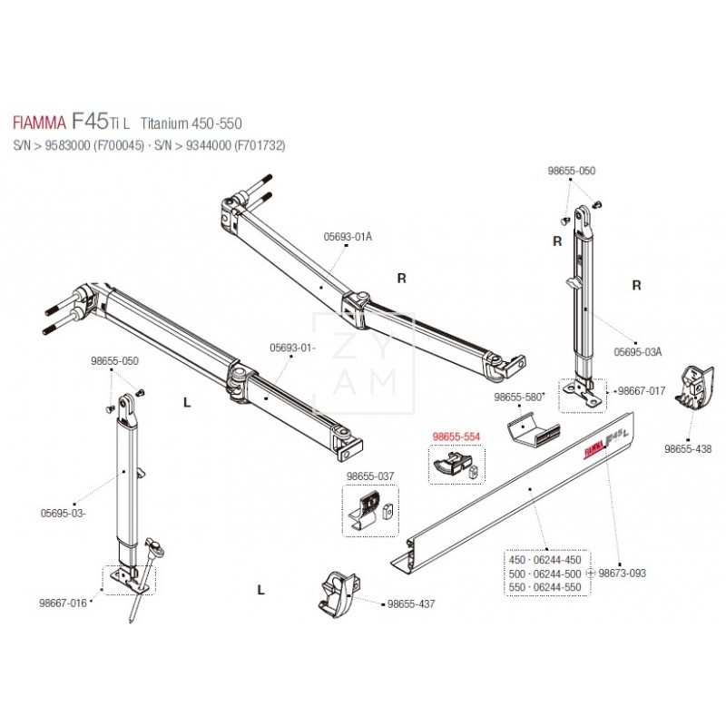 KIT SOPORTE RAFTER TAPA FRONTAL F45