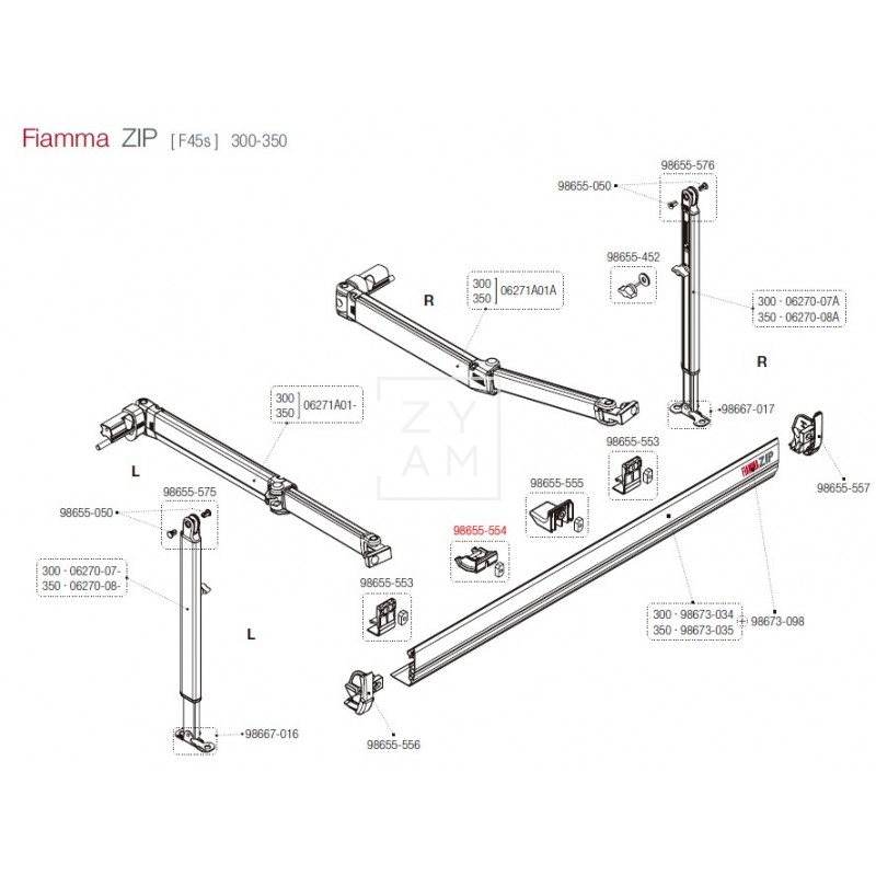 KIT SOPORTE RAFTER TAPA FRONTAL F45