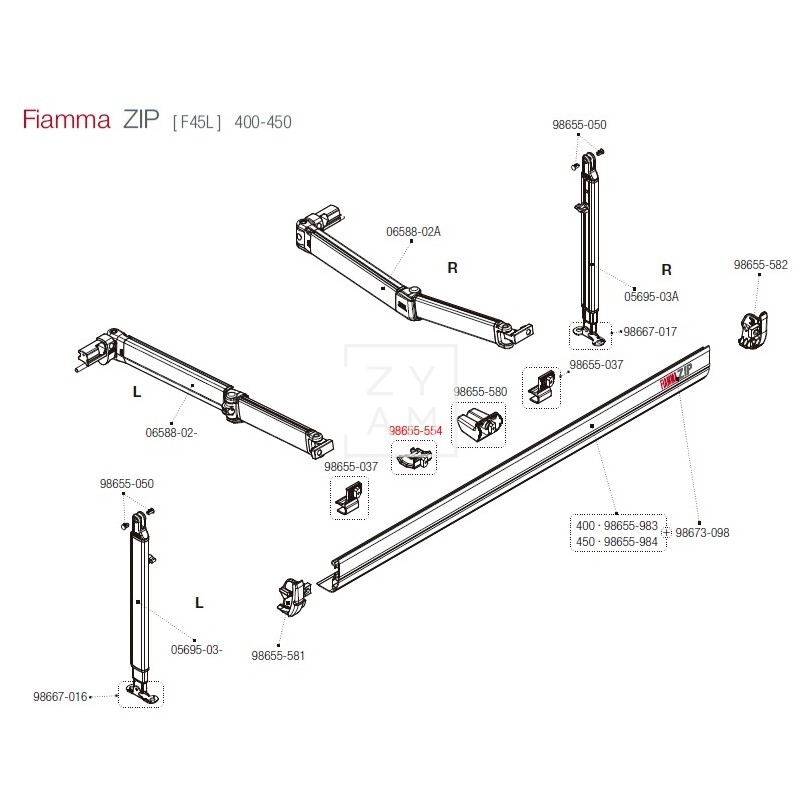 KIT SOPORTE RAFTER TAPA FRONTAL F45