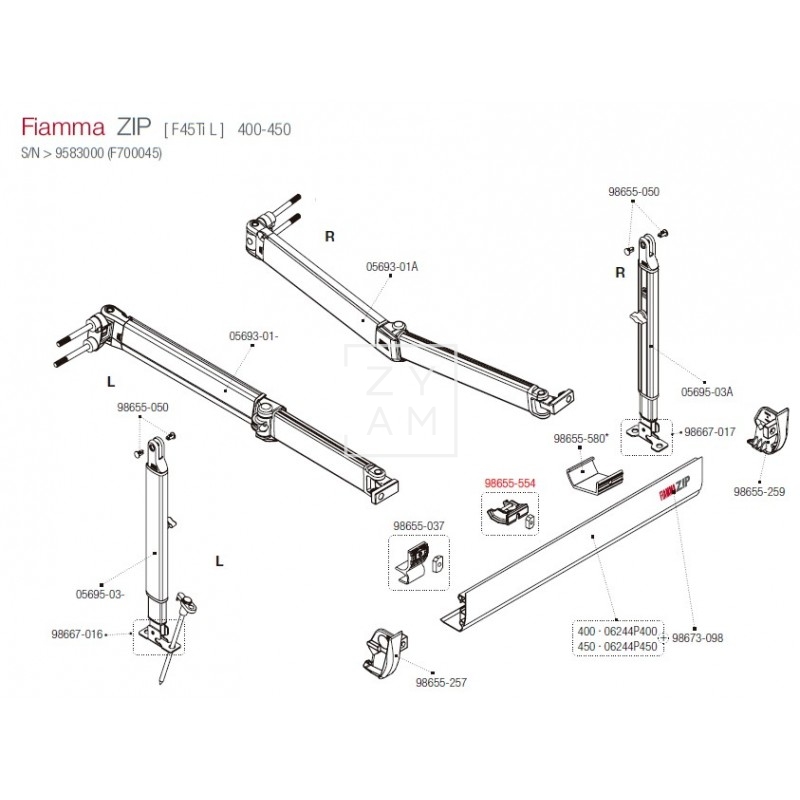 KIT SOPORTE RAFTER TAPA FRONTAL F45