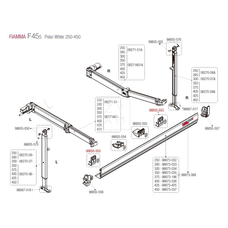 KIT SOPORTE PATA A TAPA FRONTAL F45S