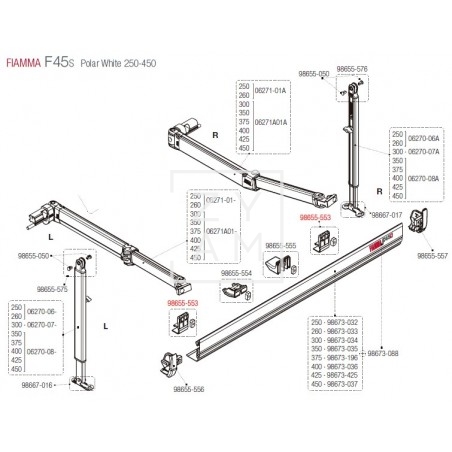 KIT SOPORTE PATA A TAPA FRONTAL F45S