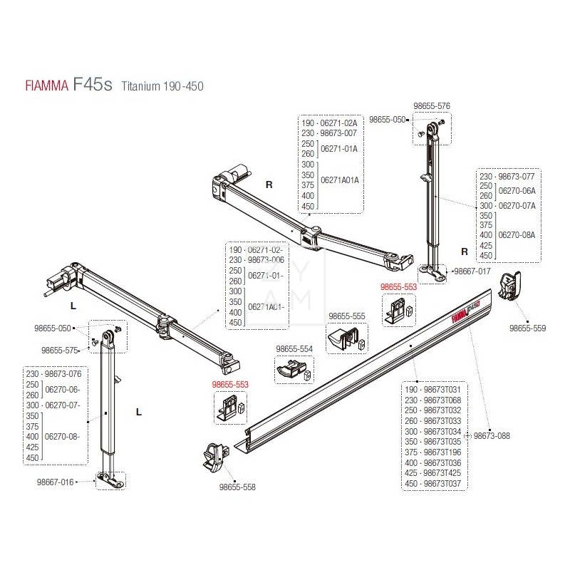 KIT SOPORTE PATA A TAPA FRONTAL F45S