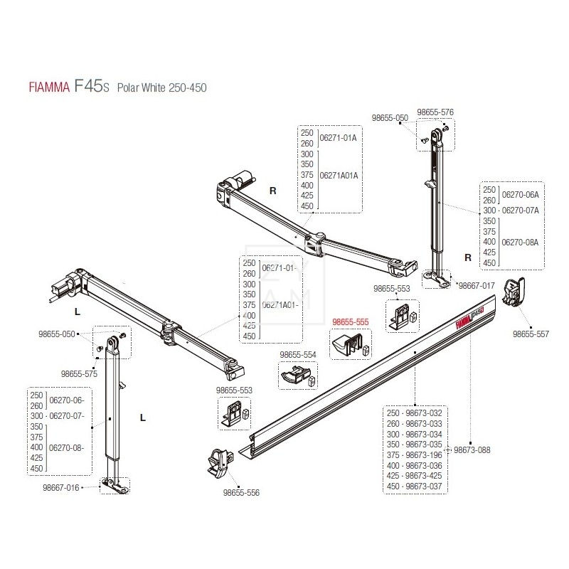 KIT SOPORTE RIEL FRONTAL F45S