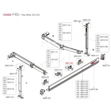 KIT SOPORTE RIEL FRONTAL F45S