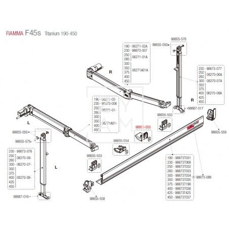 KIT SOPORTE RIEL FRONTAL F45S