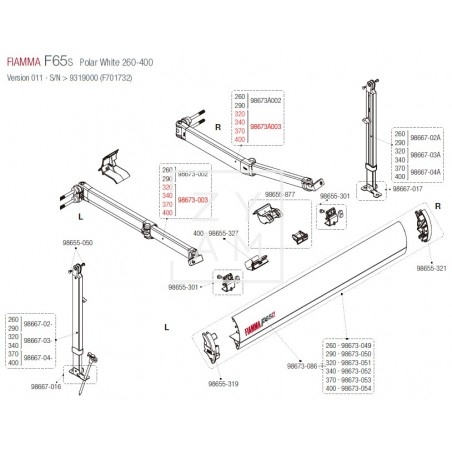 BRAZO F65 320-490 EXTENSION 250