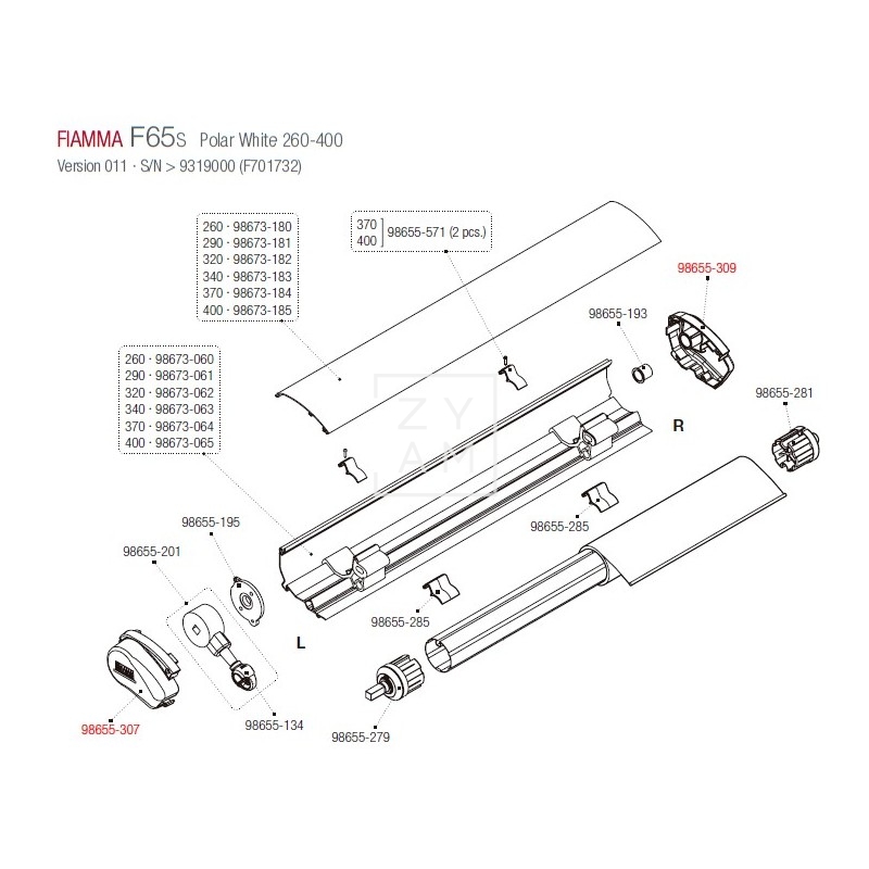 TAPA F65S 260-400 P.W.