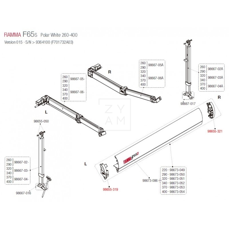 TAPA FRONTAL F65S 260-400 P.W.
