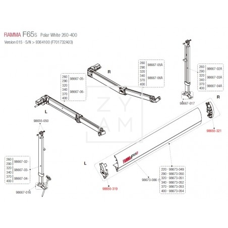 TAPA FRONTAL F65S 260-400 P.W.