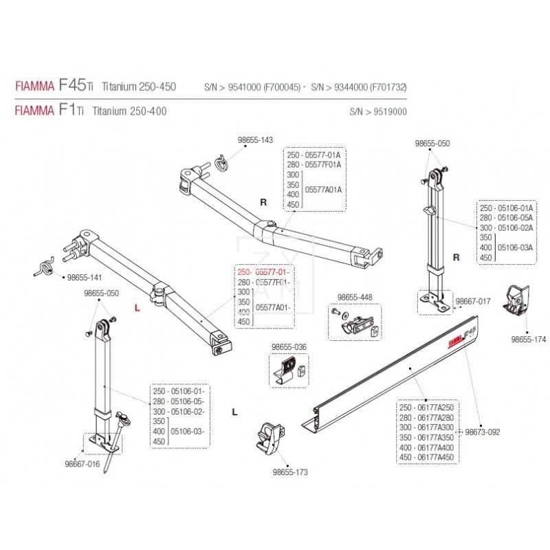 BRAZO IZQUIERDO F45TI/F45I/F1250-260