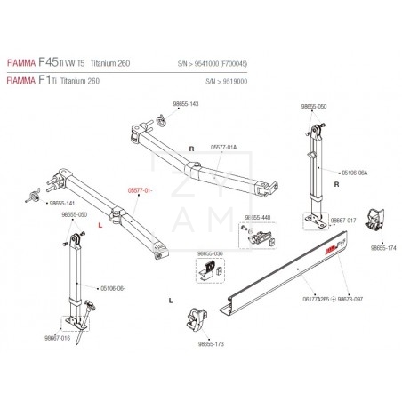 BRAZO IZQUIERDO F45TI/F45I/F1250-260